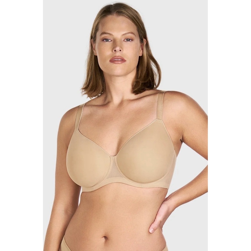 HSIA AirMesh Full Coverage Women's T-Shirt Bra 36C Seamless Underwire Nude NWT